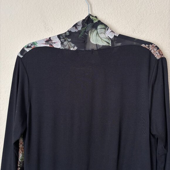 M Made in Italy Silk Floral Sheer Longline Open Front Lightweight Cardigan - Picture 12 of 13